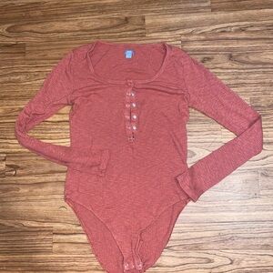 Aerie Warm Red Long Sleeve Top